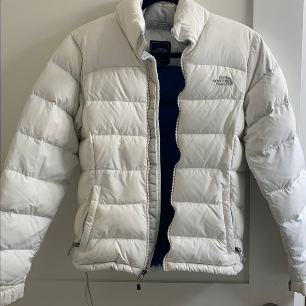 White Womens Northface Puffer Coat